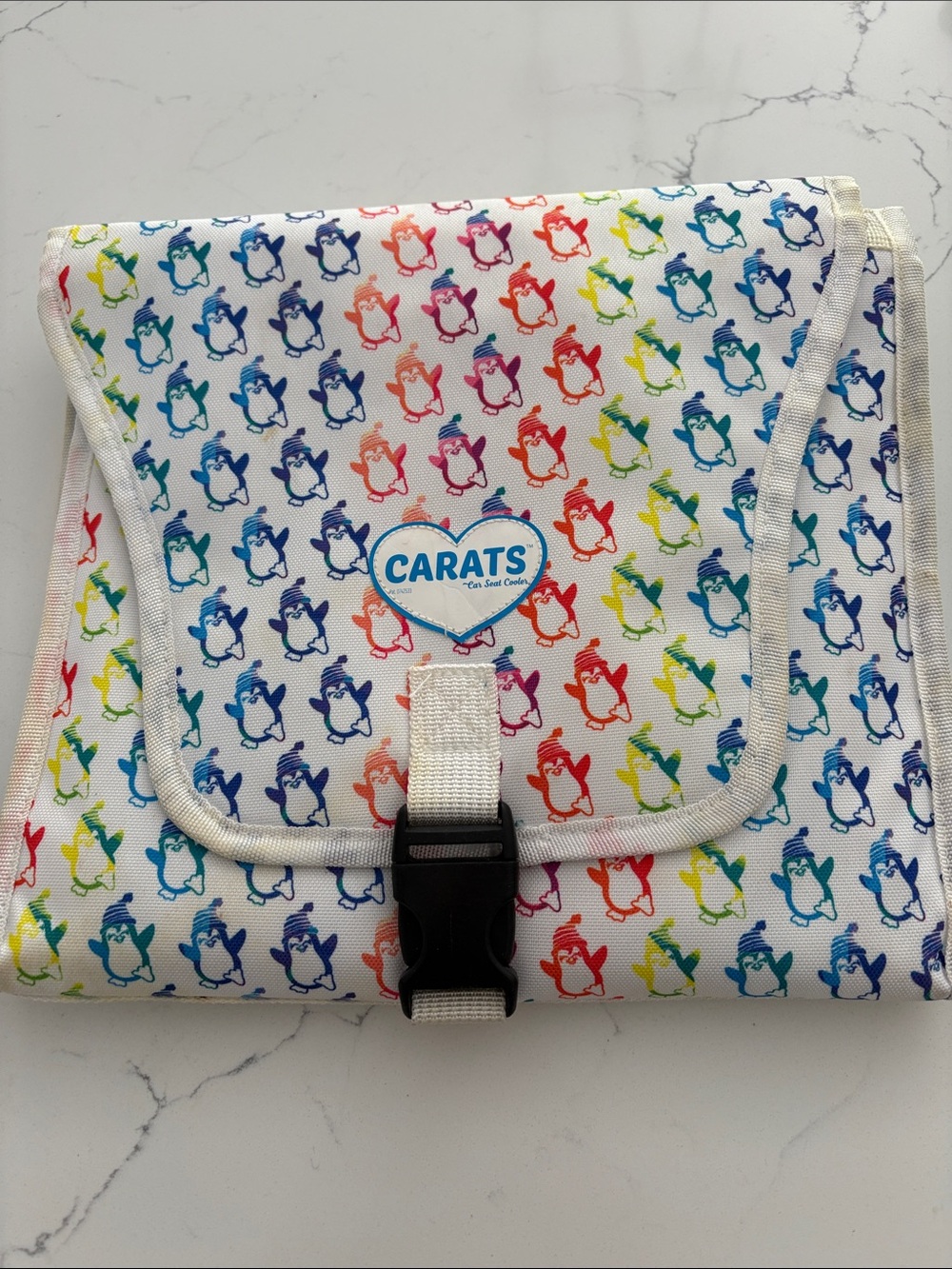 Cool Carats Kids Rainbow Penguin car seat cooler